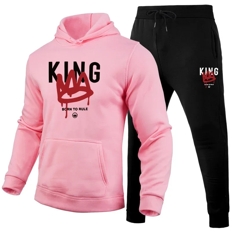 Autumn and winter men's sportswear sets, sportswear pants sets, casual sportswear, men's jogging, family wear with caps