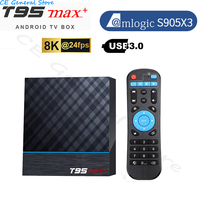 T95 MAX Plus Smart TV Box Android 9.0 Amlogic S905X3 4G 32G 64G Set Top Box 2.4G 5G Wifi 3D Voice 8K 4K Media Player BT5.0 HDR