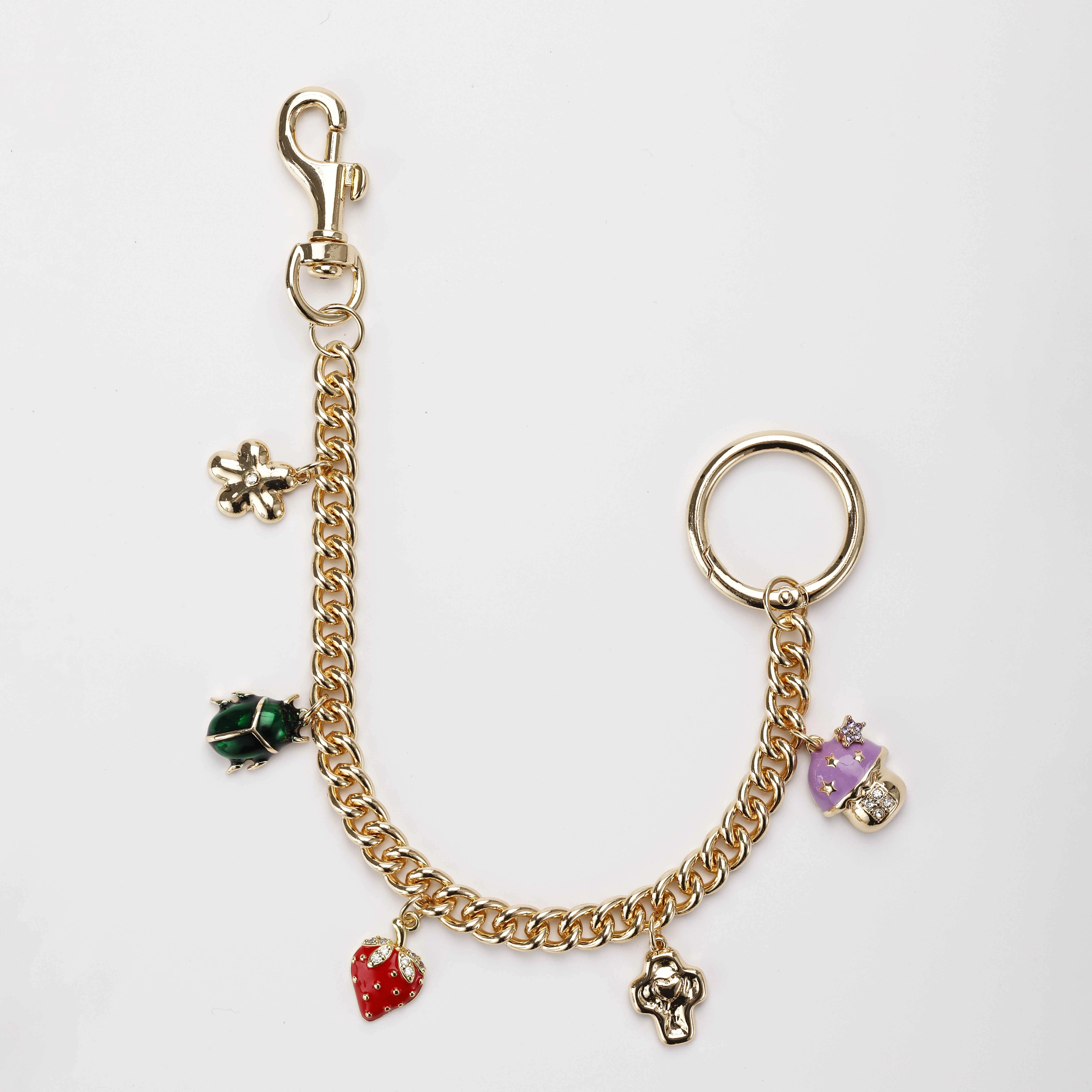 

Goreal Cross-border bestseller trendy and creative cute color zircon bag chain shell bag charm