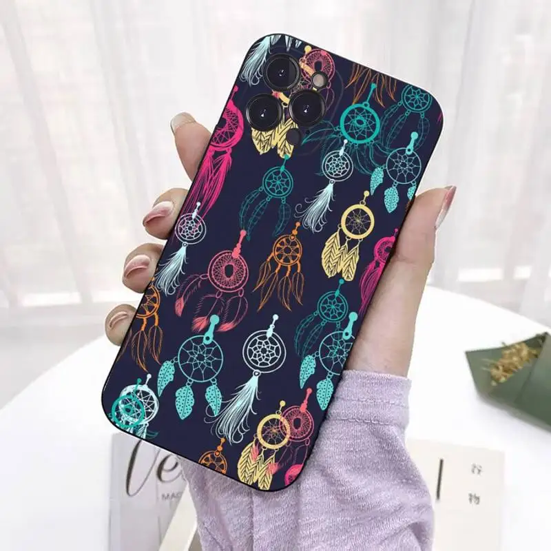 Mandala flower Dream Catcher Phone Case For iPhone 14 11 12 13 Mini Pro Max 8 7 6 6S Plus X SE 2020 XR XS Funda Case