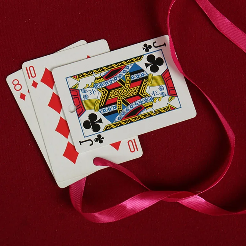 

Silk Through Card Hole Magic Trick Funny magic props Close-up performance Easy to do Street Illusions Gimmicks Mentalism Props