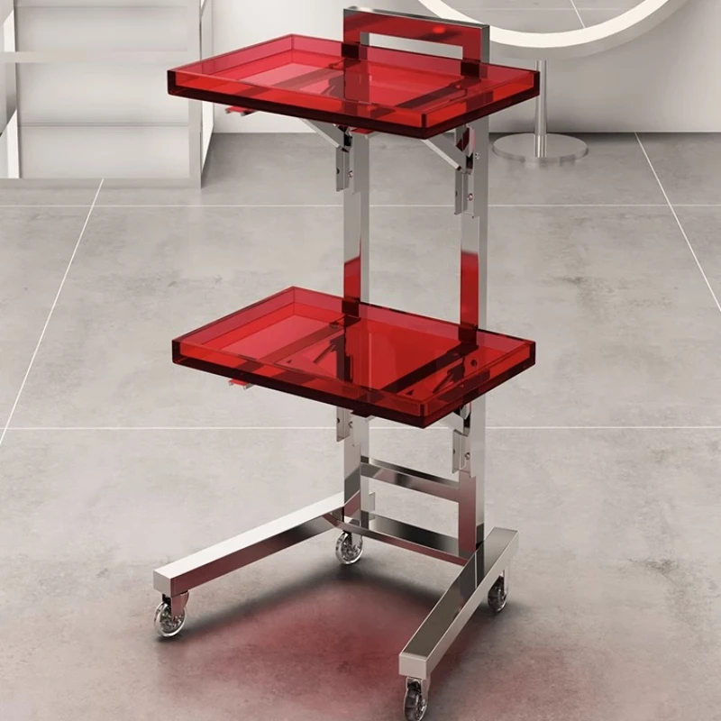 Stainless Tattoo Salon Trolley Utility Hairdresser Medical Salon Trolley Cosmetic Carrello Portaoggetti Salon Furniture RR50ST