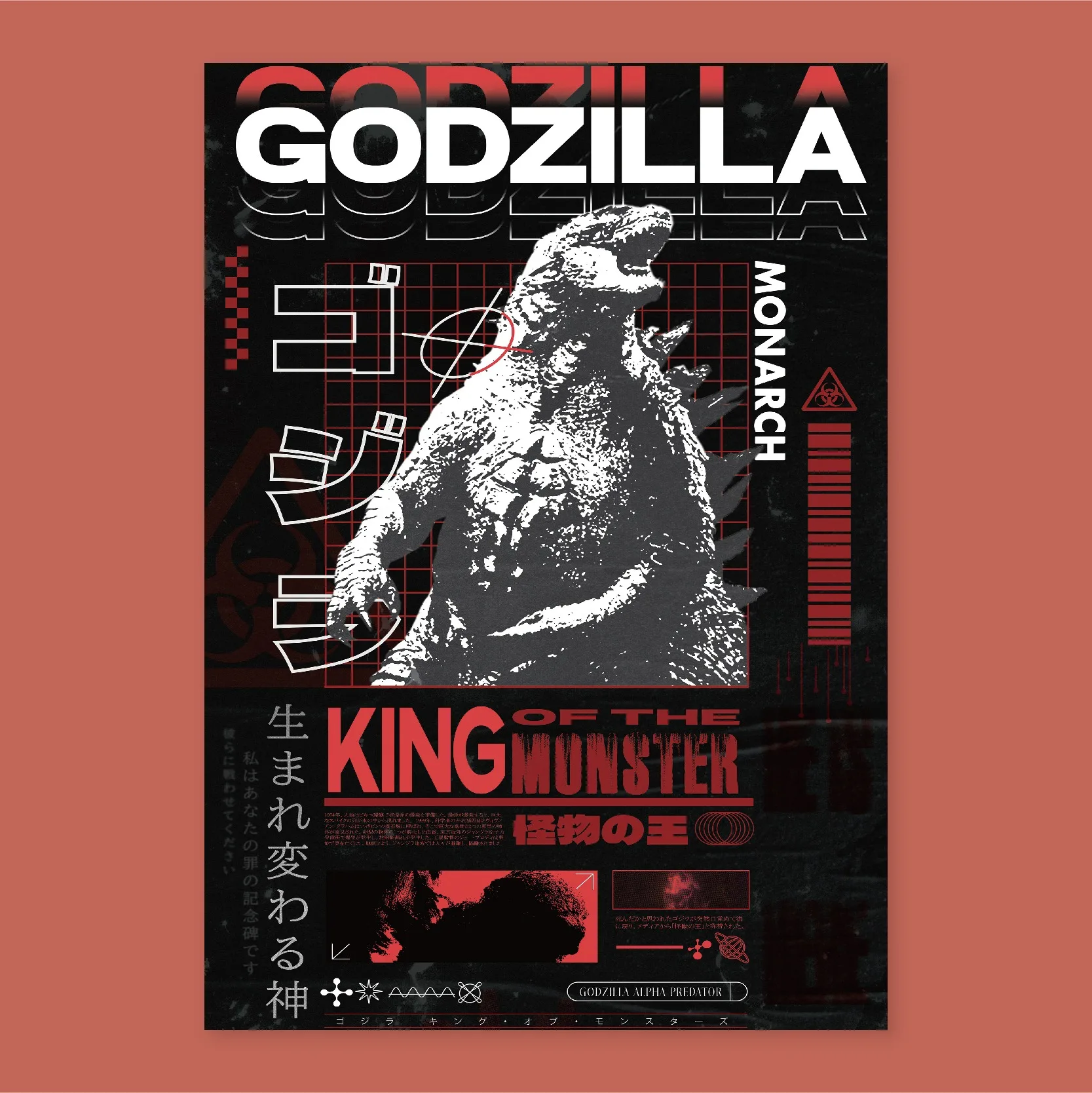 Godzilla vs Kong Frameless Canvas Poster American Illustration Style HD Print Home Cinema Game Room Wall Decor view 5