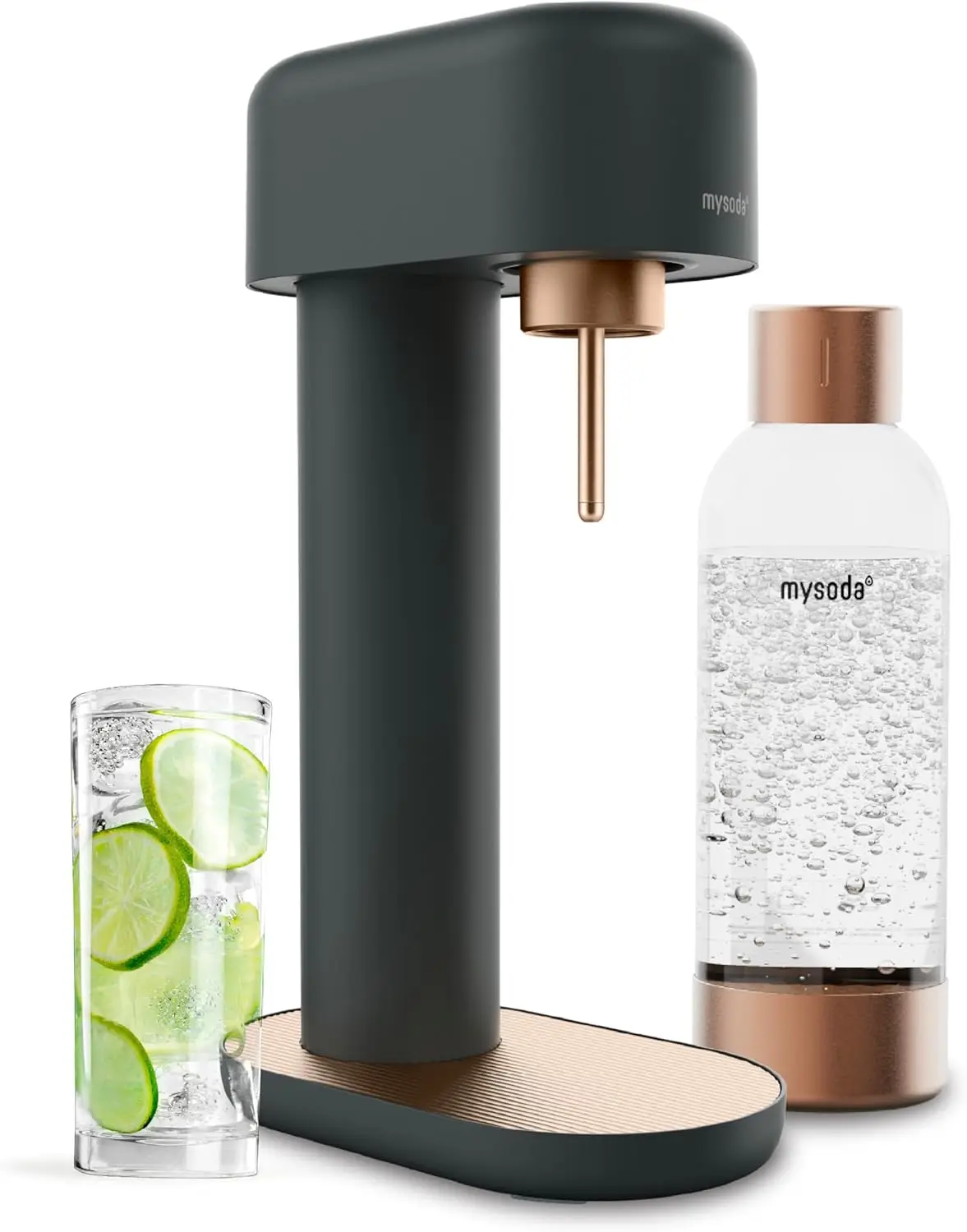 Sparkling Water Maker - Silent Carbonated Water Machine Made of Robust Long-Lasting Aluminium & 1L Water Bottle - Without