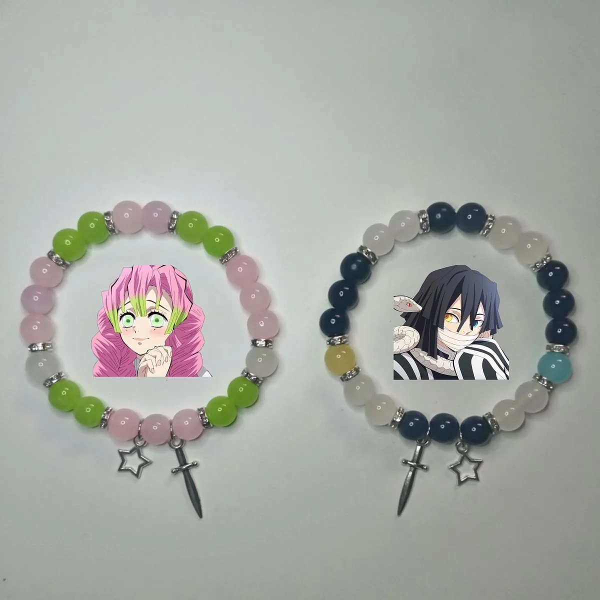 Handmade Y2K jewelry Mitsuri & Obanai friendship bracelets Give her his gift