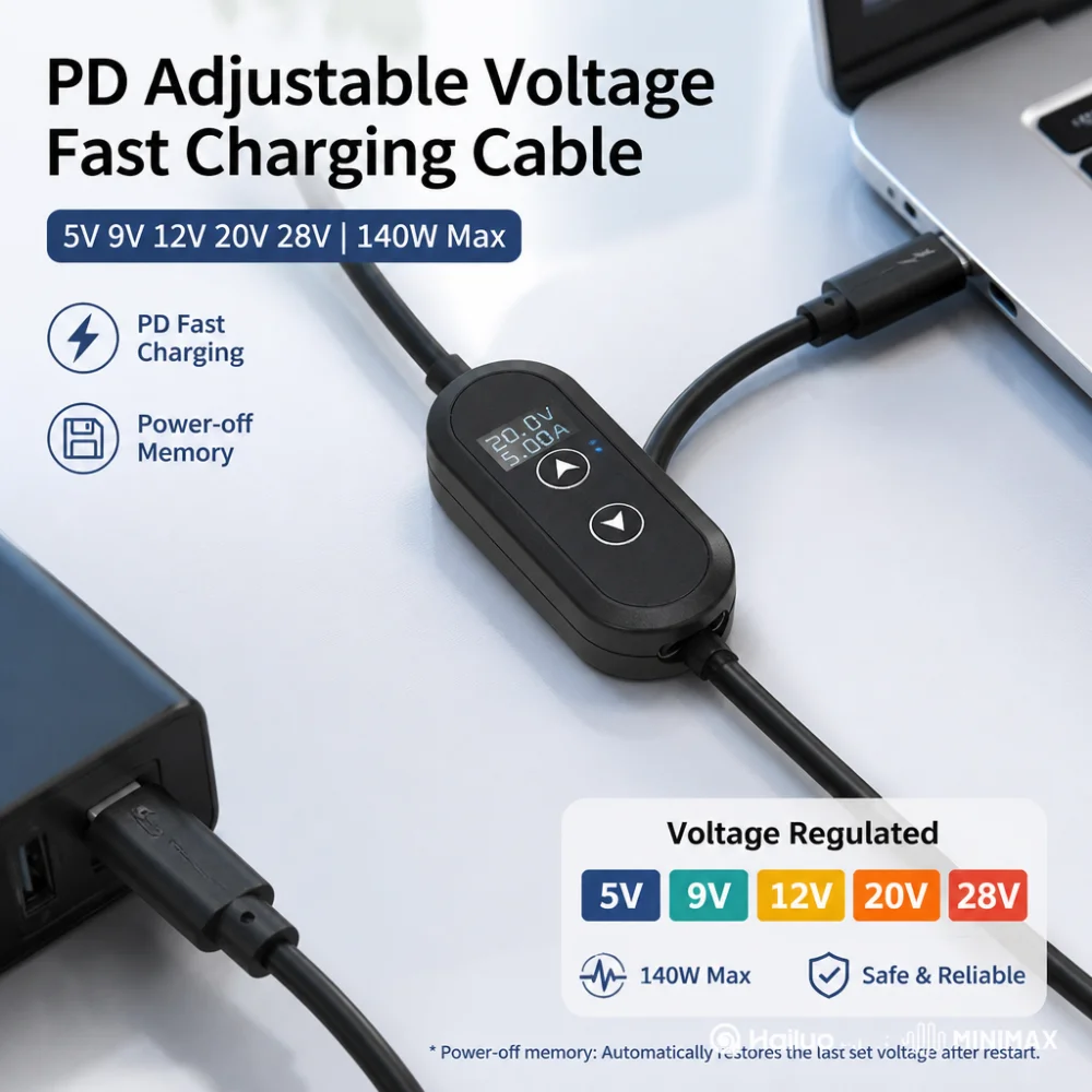 DC Power Boost Cable 5V/9V/12V/15V/20V Boost Line 8 Adapters PD fast charging module cable USB Connector Fast Charging