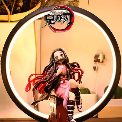 17cm led luz anime demônio slayer kamado nezuko figura de ação pvc coleção modelo decoração para casa presente aniversário natal