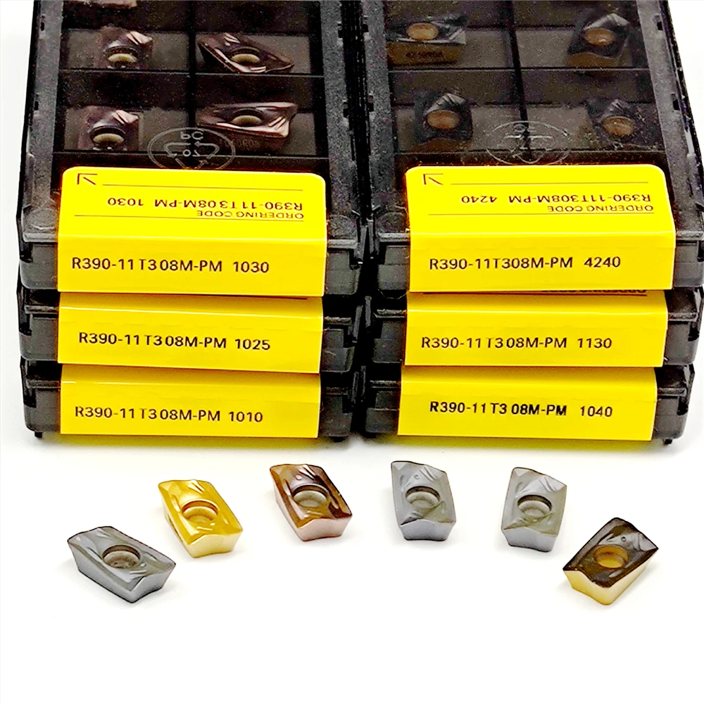 R390 11T304 11T308 PM 1025 1030 1040 1130 4240 Carbide Inserts Lathe Metal Cutting Turning Tools Indexable CNC milling machine