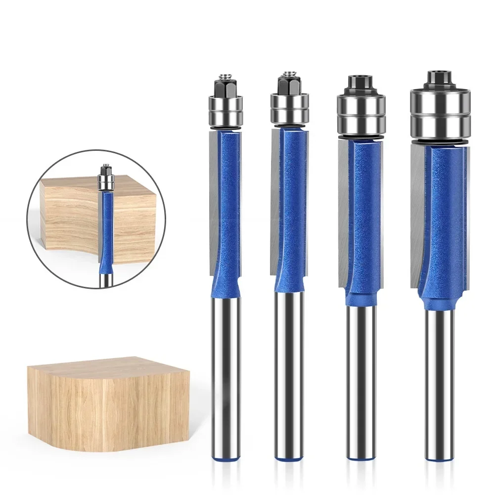 1Pcs 6mm1/4′′ Shank Router Bit With Top Double Bearing Milling Cutter For Wood Slotting Trimming Cutters Alloy Cutter Head