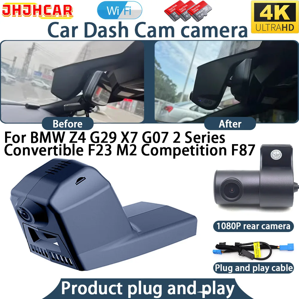 4K Dash Cam For BMW Z4 G29 X7 G07 2 Series Convertible F23 M2 Competition F87 Plug And Play WiFi DVR Car Camera Video Recorder
