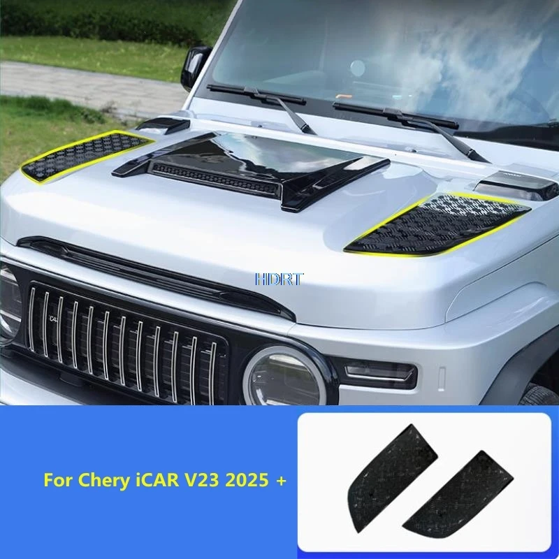Fit For Chery iCAR V23 2025 + Car Front Engine Bonnet Hood Anti Scraper Cover Protector Decoration Accessories Exterior Sticker