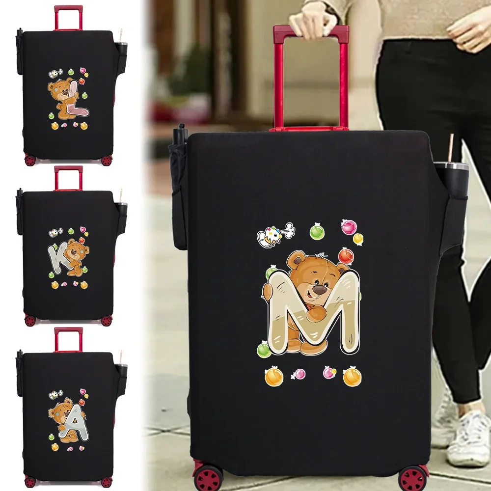 Luggage Compartment Protective Cover Wear Dust Cover  Resistant Elastic Fabric Durable Travel Case Cover Bear Image Mul Pocket