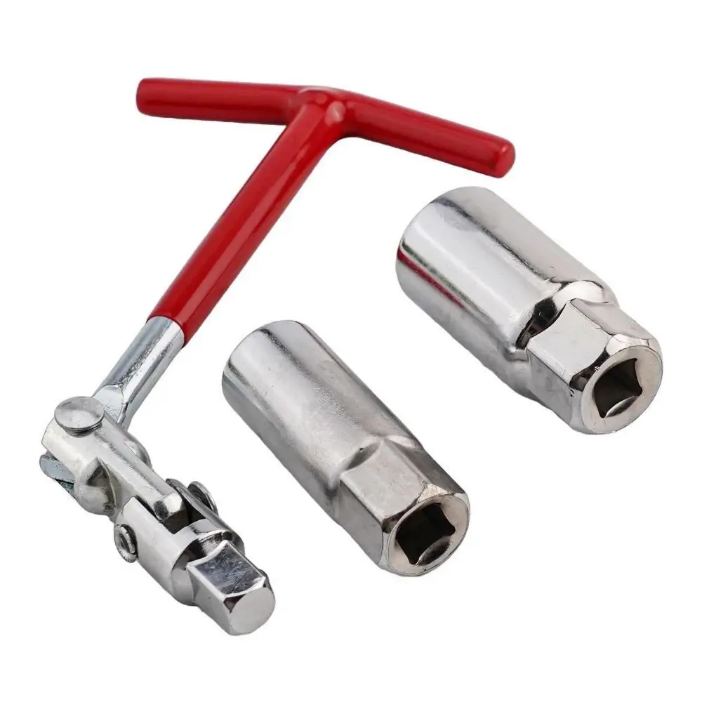 

3 in 1 Spark Plug Socket Wrench Set 16/21mm T-Handle T-Bar Handle Spanner Durable Spark Plug Sleeve Spark Plug Removal Tools