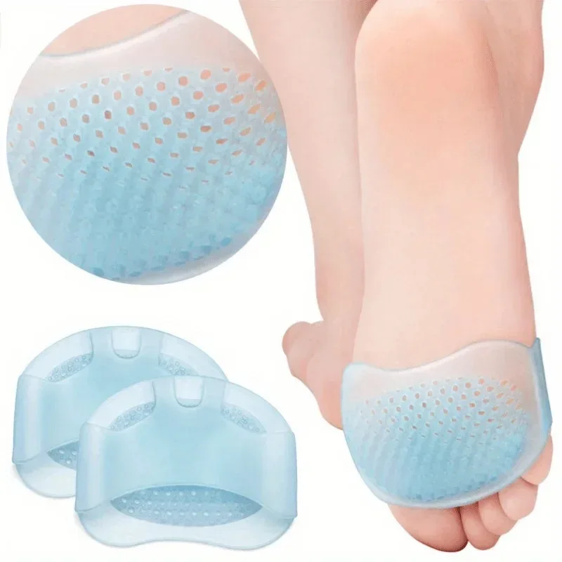1Pair Soft Silicone Metatarsal Pads Arch Support Cushion Inserts Pressure Relief Insoles for Running Walking Daily Shoes