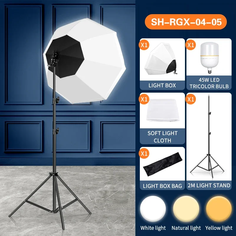 

SH Octagon Softbox Kit Photo Studio Portable Photography Soft Box Lighting Kit Use For Soften Light Panoramic Angle Camera