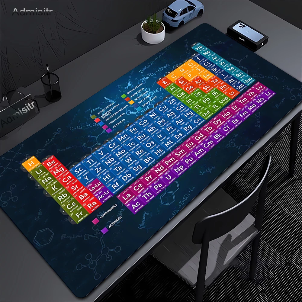 Periodic Table Mouse Pad Color Gaming Mousepad Offices Accessories Laptop Office Rubber Non-Slip Rubber Stitched Edge Deskpad