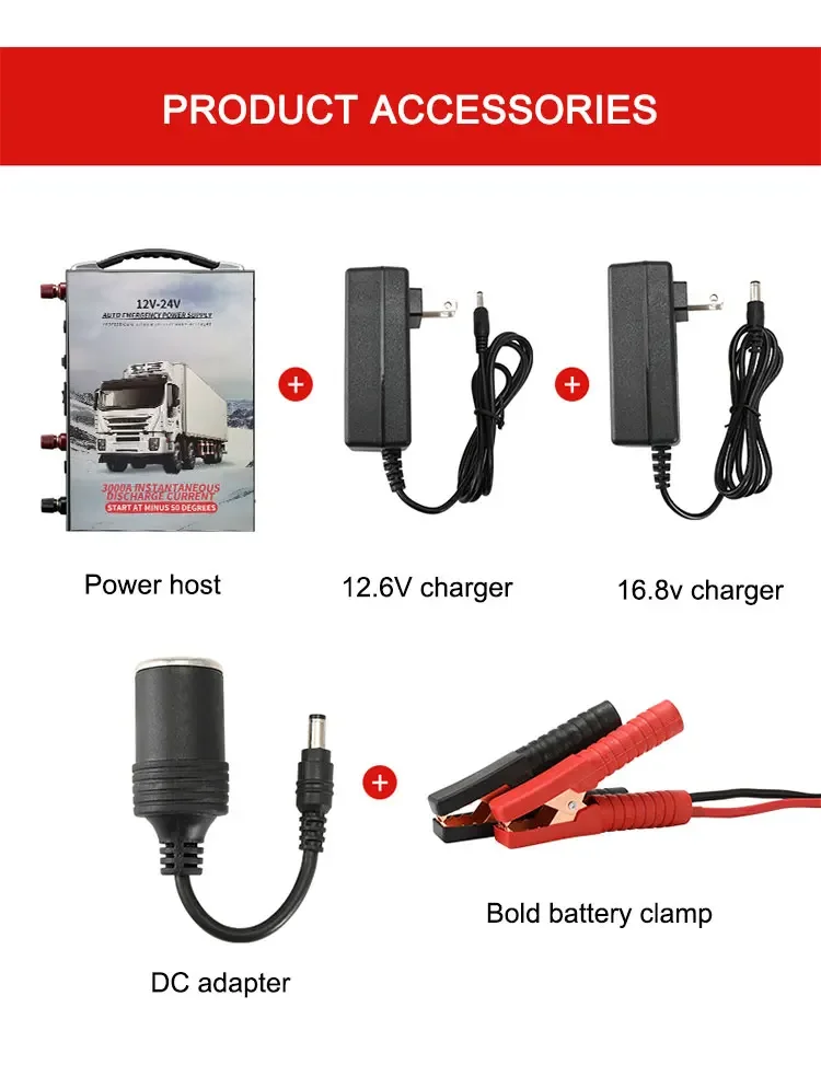 Jumper baterai kapasitas besar, perangkat mulai truk kapasitas besar 320000mah dengan kabel digunakan untuk kendaraan 12V 24V, alat Starter lompat darurat mobil