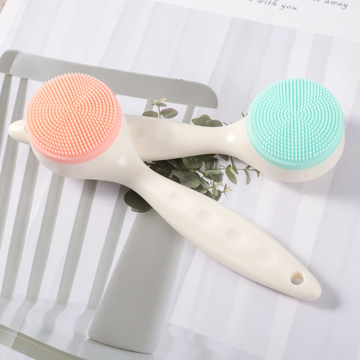2 szt. Szczoteczka do twarzy silikonowa do oczyszczania skóry, delikatny peeling, narzędzie do masażu dla skóry wrażliwej, niemowląt, nastolatków, dorosłych, unisex
