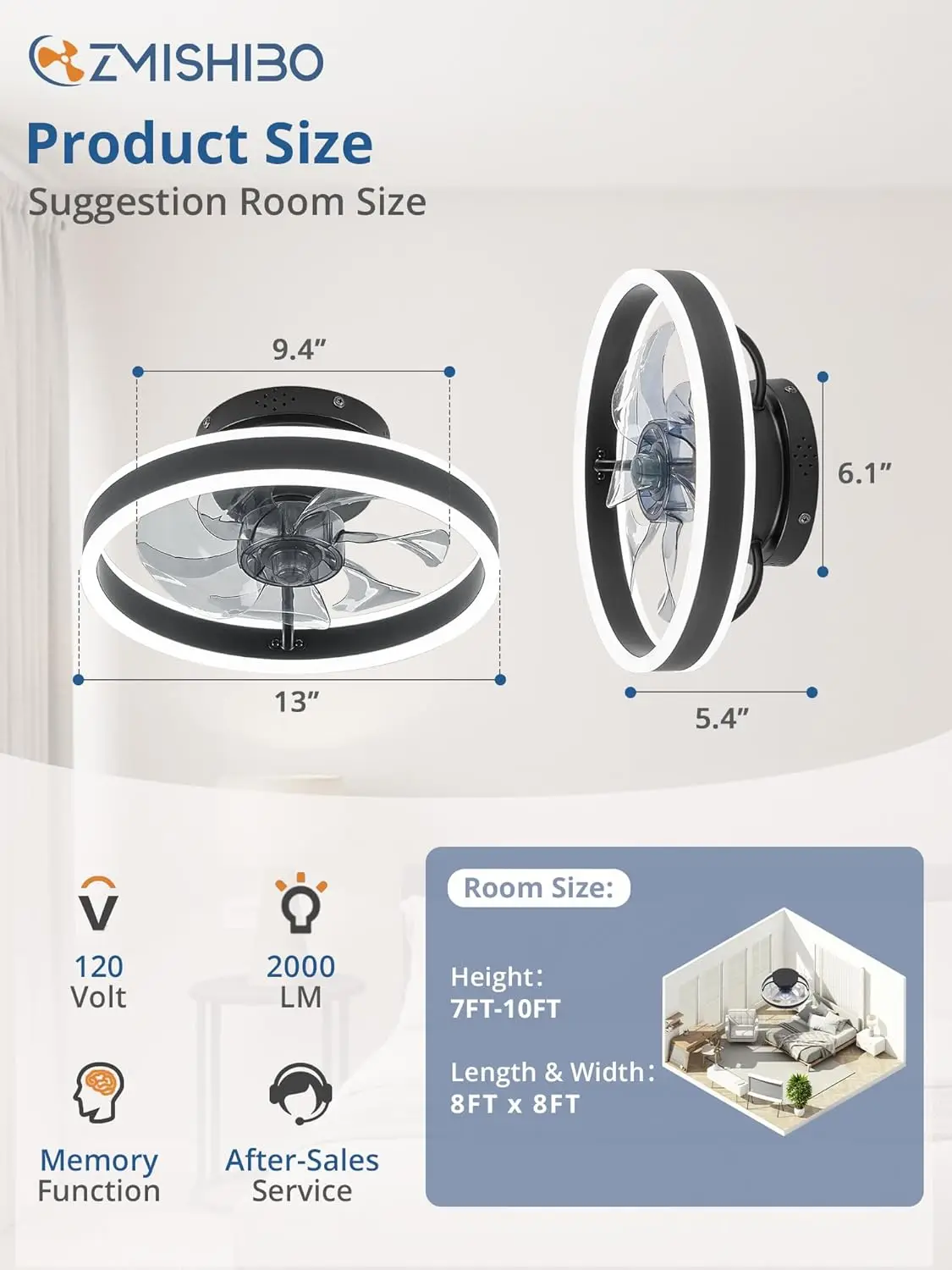 Kipas angin gantung langit ต่ำพร้อมไฟและรีโมทพัดลมติดเพดานแบบฝังเรียบทันสมัยไฟ kipas angin Kecil LED หรี่แสงได้ขนาด13นิ้ว