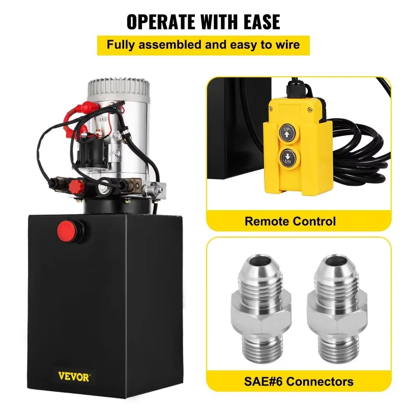 12V DC Double Acting Hydraulic Power Unit 3200PSI 3KW For Dump Trailer And Car Lift Applications
