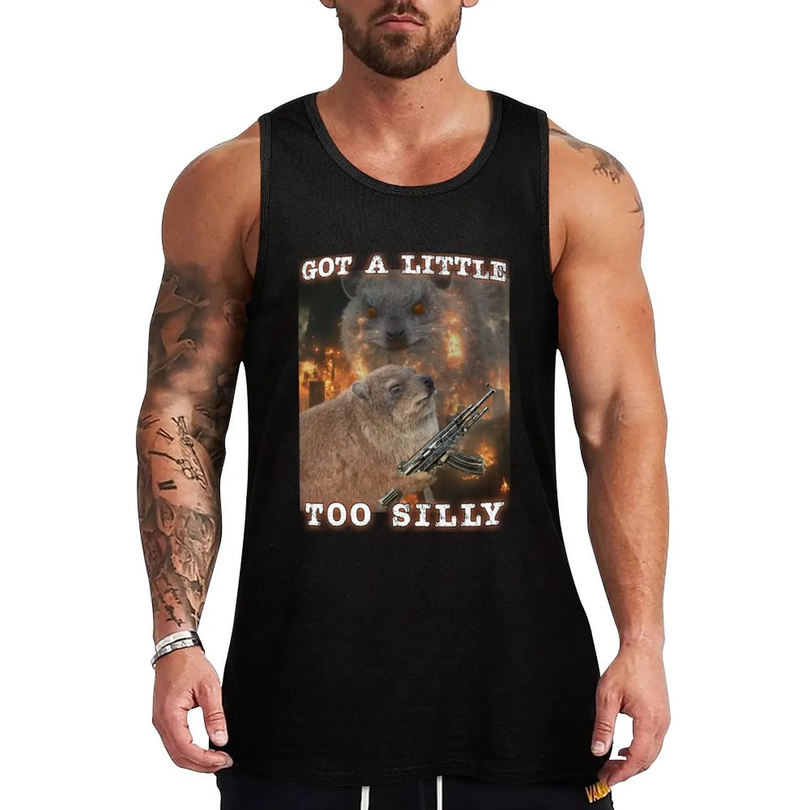 Got A Little Too Silly Rock Hyrax Tank Top sexy clothes men Men's sleeveless gym shirts Bodybuilding clothing man