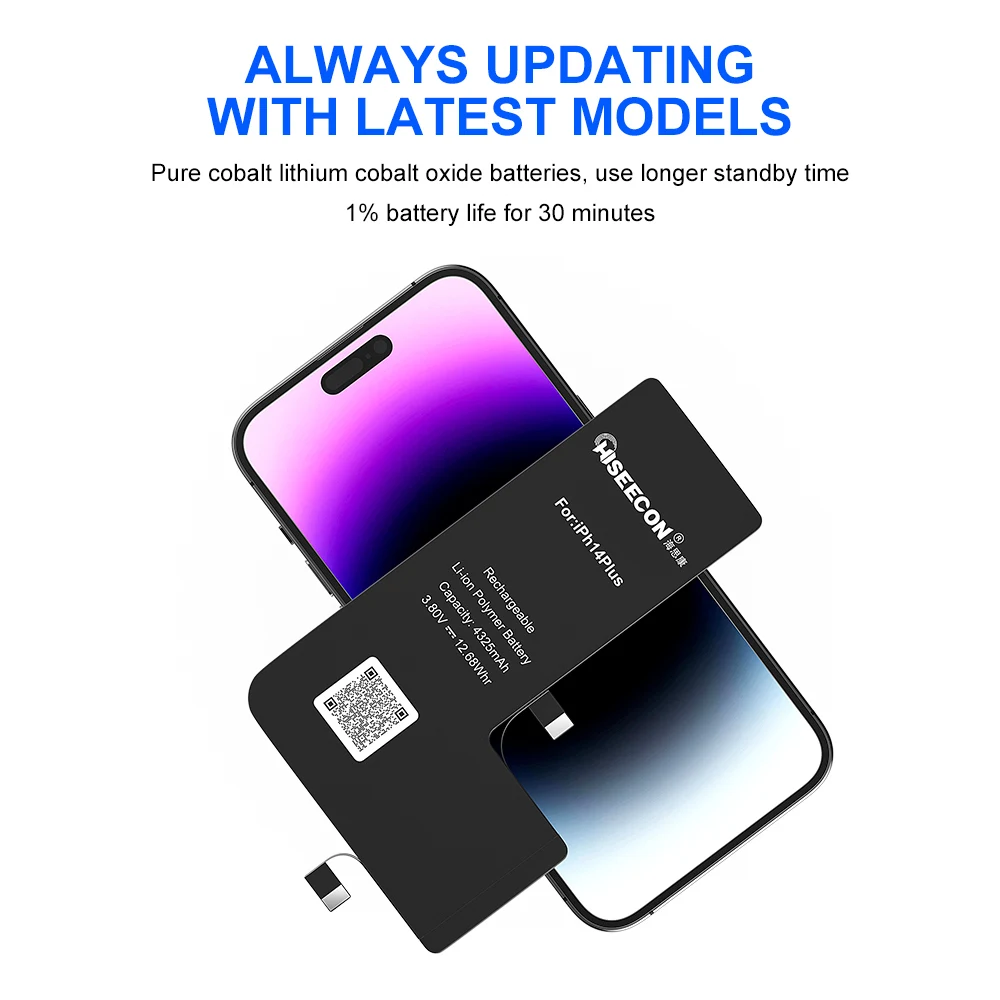 Hiseecon Standard Capacity Li-ion Polymer Battery For iphone X XR XS 11 12 Pro Max 3600mAh Original Cell Cobalt Core Repair Kit