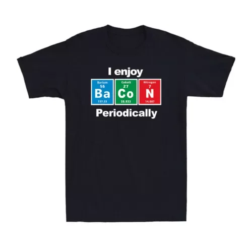 Enjoy Bacon Periodicamente divertida broma cerdo amantes vegetarianos regalo camiseta para hombres camisetas unisex para hombres mujeres camisetas de verano algodón L