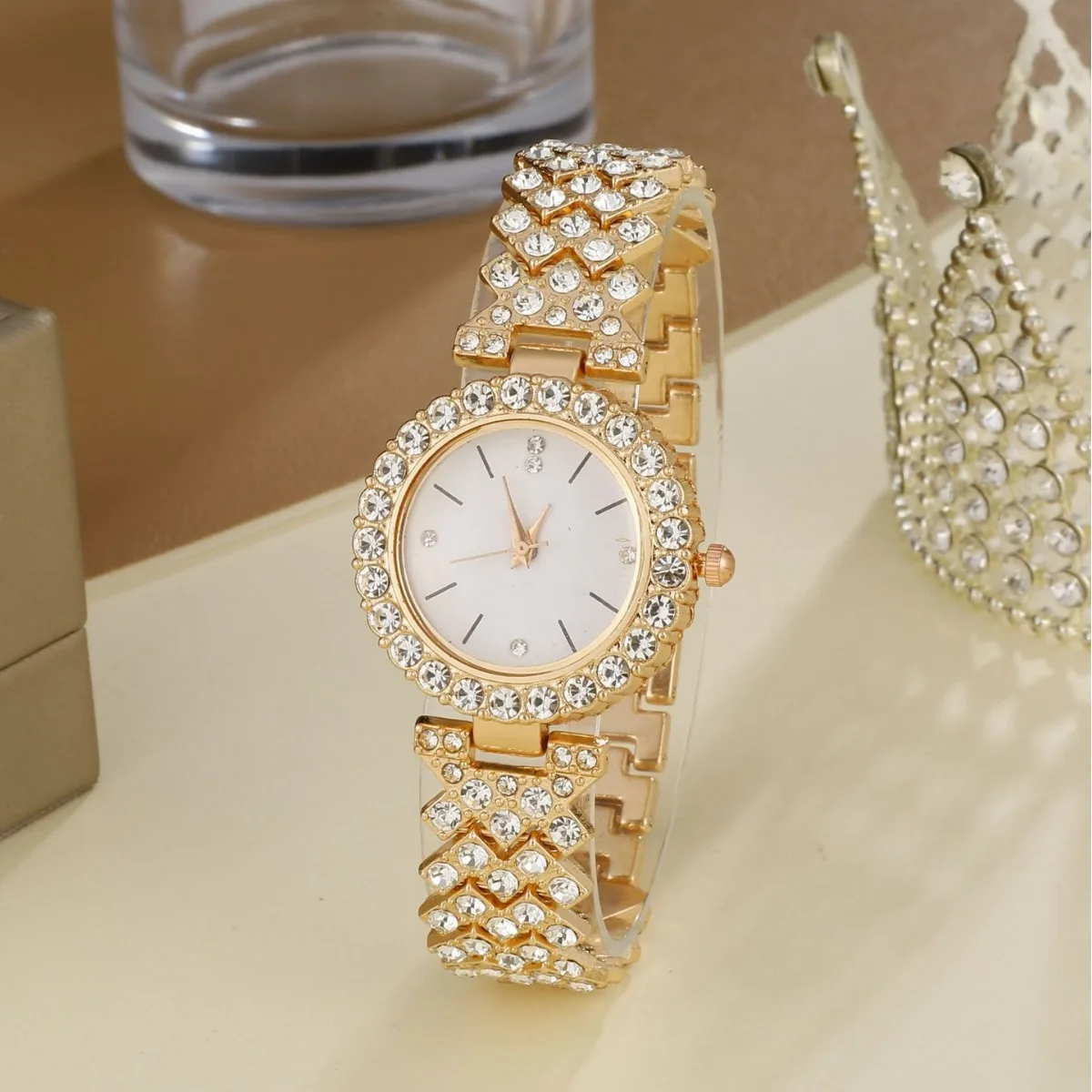 Женские роскошные часы с бриллиантами и большим циферблатом, женские часы, женские часы со стальным браслетом, кварцевые наручные часы, модные деловые наручные часы