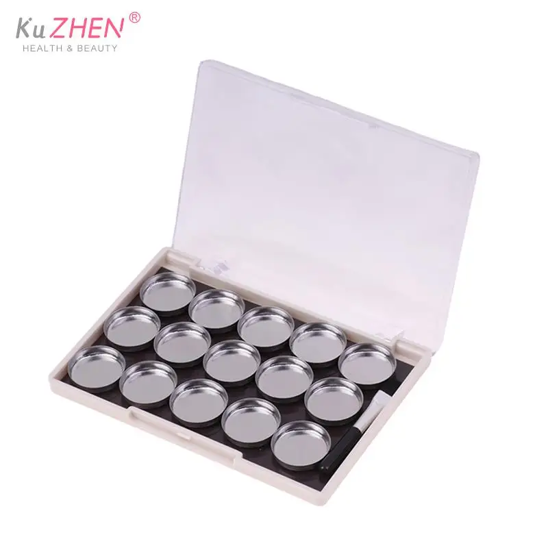 1Pc Empty Magnetic Cosmetics Palette Eyeshadow Blusher DIY Makeup Box With 15 Grids Iron Plate And Brush Paleta De Maquiagem