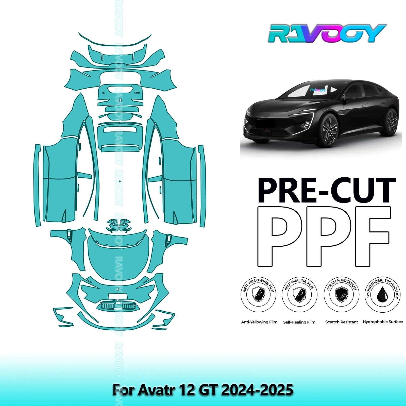 

Full Vehicle Clear Bra Precut PPF Paint Protection Film For Avatr 12 GT 2024-2025