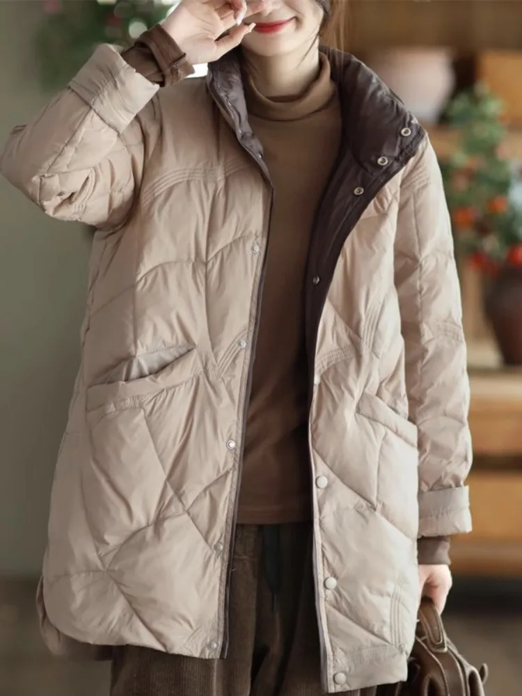 

Lightweight Medium-Length down Cotton Jaet Women's Winter Large Size Anti-Aging Warmth Cotton Coat Faionable Tailored