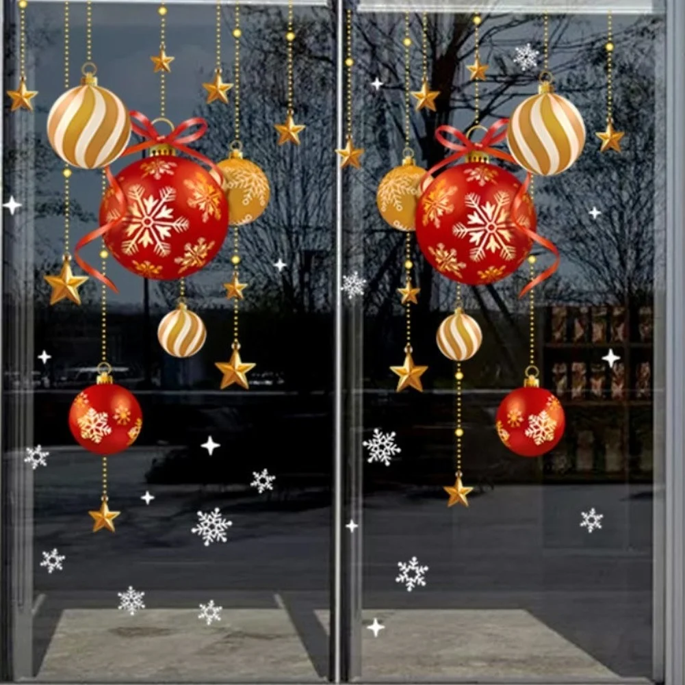 Christmas Window Decals Removable Stickers for Glass Doors and For Windows Static Cling Waterproof PVC 45 by 60 centimeter