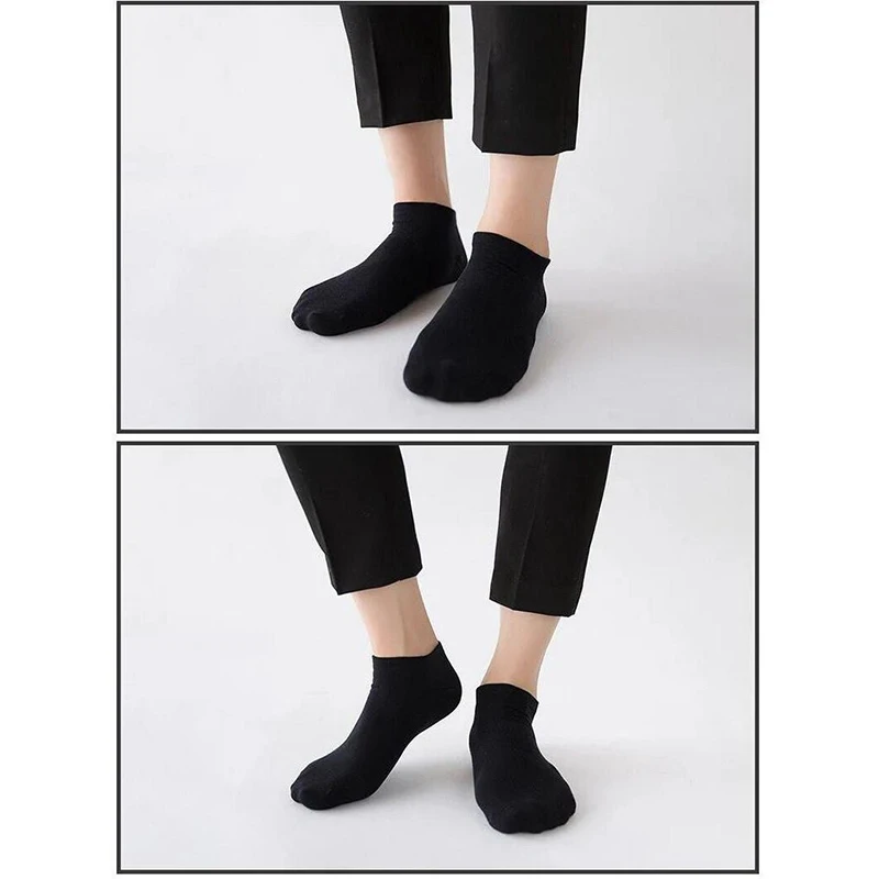 5 Pairs Women/Men Boat Socks Invisible Low Cut Silicone Non-slip Summer No-show Ankle Socks Solid Color Casual Breathable