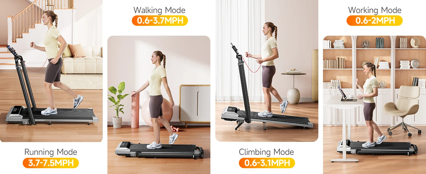 Toputure Elektrisches Klappbares Laufband für Zuhause mit Steigung 12 km/h Smart App-Steuerung LED-Display Geh- und Laufpad für Heim und Büro – Detail 18