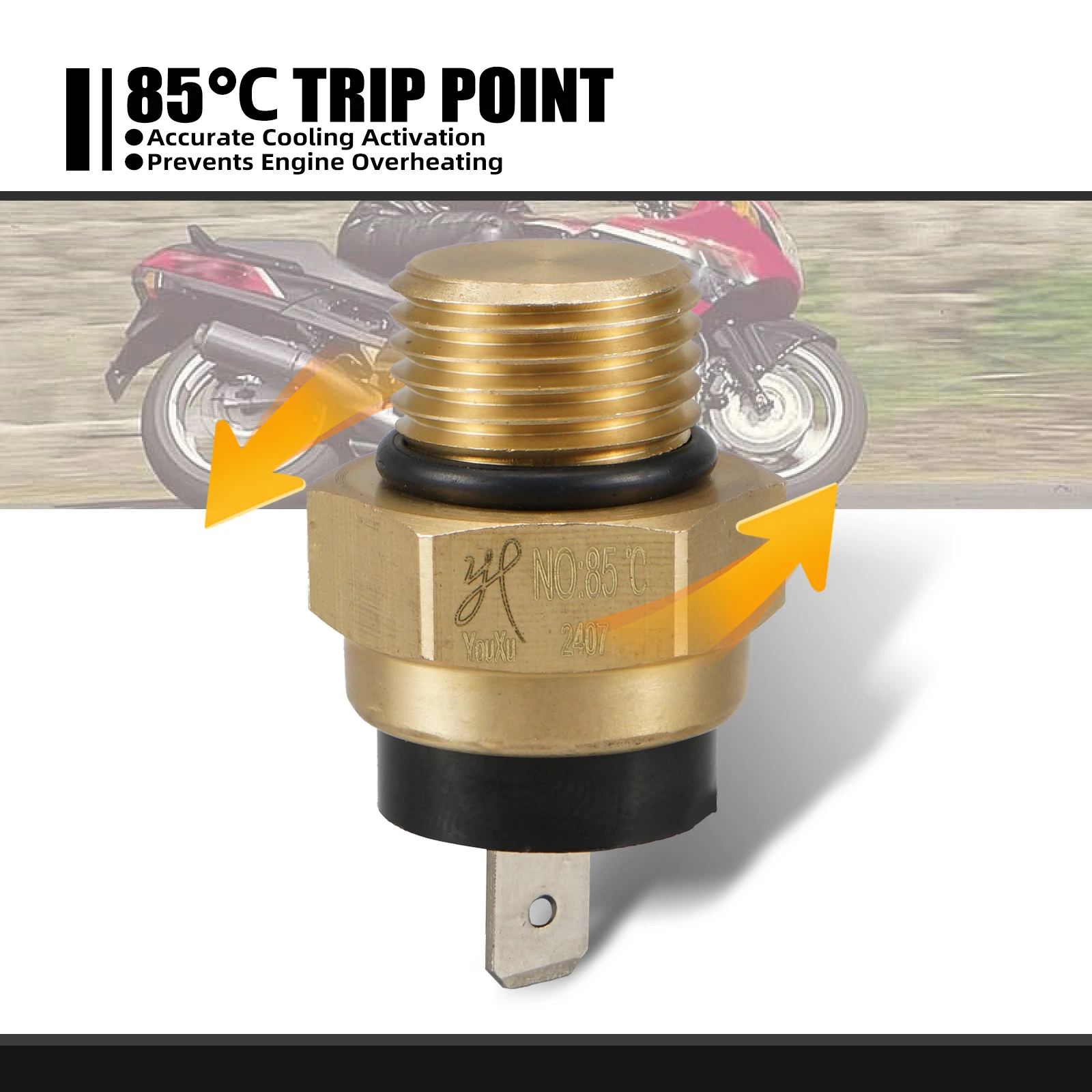 Temperature Switch Sensor Water Temp Fan Shadow For Honda CBR600 F2 F3 F4 F4i CBR900RR 750 1100 VTX 1300 1800 Goldwing 1500
