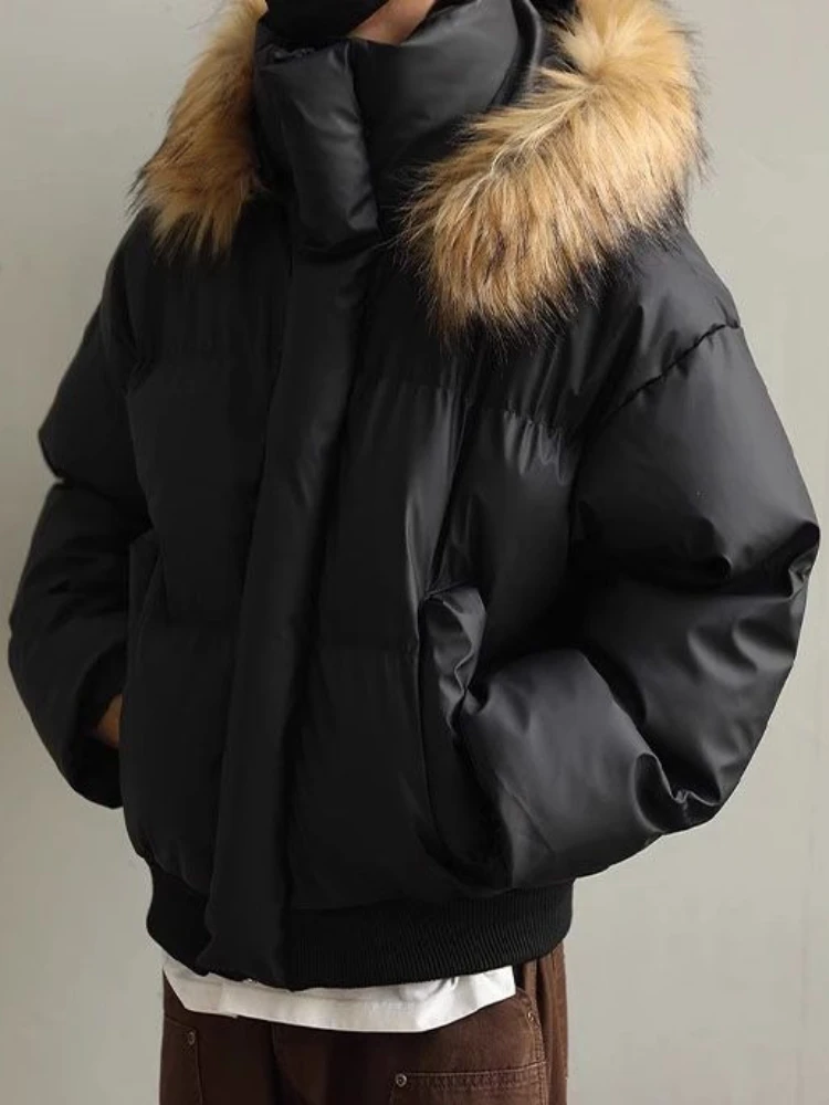 

Japanese Retro Men's Parka Coats Winter Loose Thickened Warm Jackets Casual Versatile Outerwear Harajuku Y2K Subculture Street