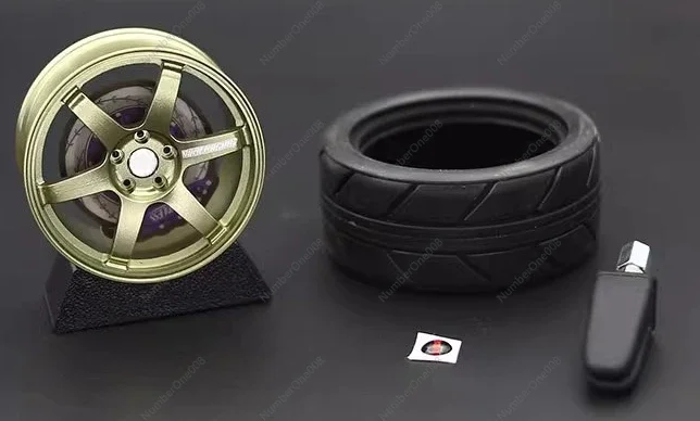 TE37 Wheel Rim Model Car Air Freshener Rotating Alloy Vent Clip Aluminum Wheel Ornament - view 4