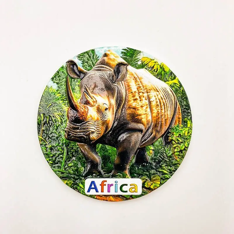 

African Rhino Creative Refrigerator Magnet Travel Souvenir Magnetic Decoration 3D Gift