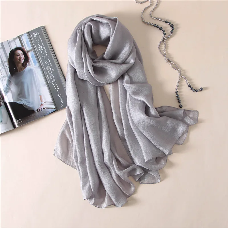2023 luxus Marke Frauen Mode Schal Plain Solide Seide Leinen Schals Schals Sommer Dame Bandanas Pashmina Foulard Hijab 180*90 cm – Detail 14