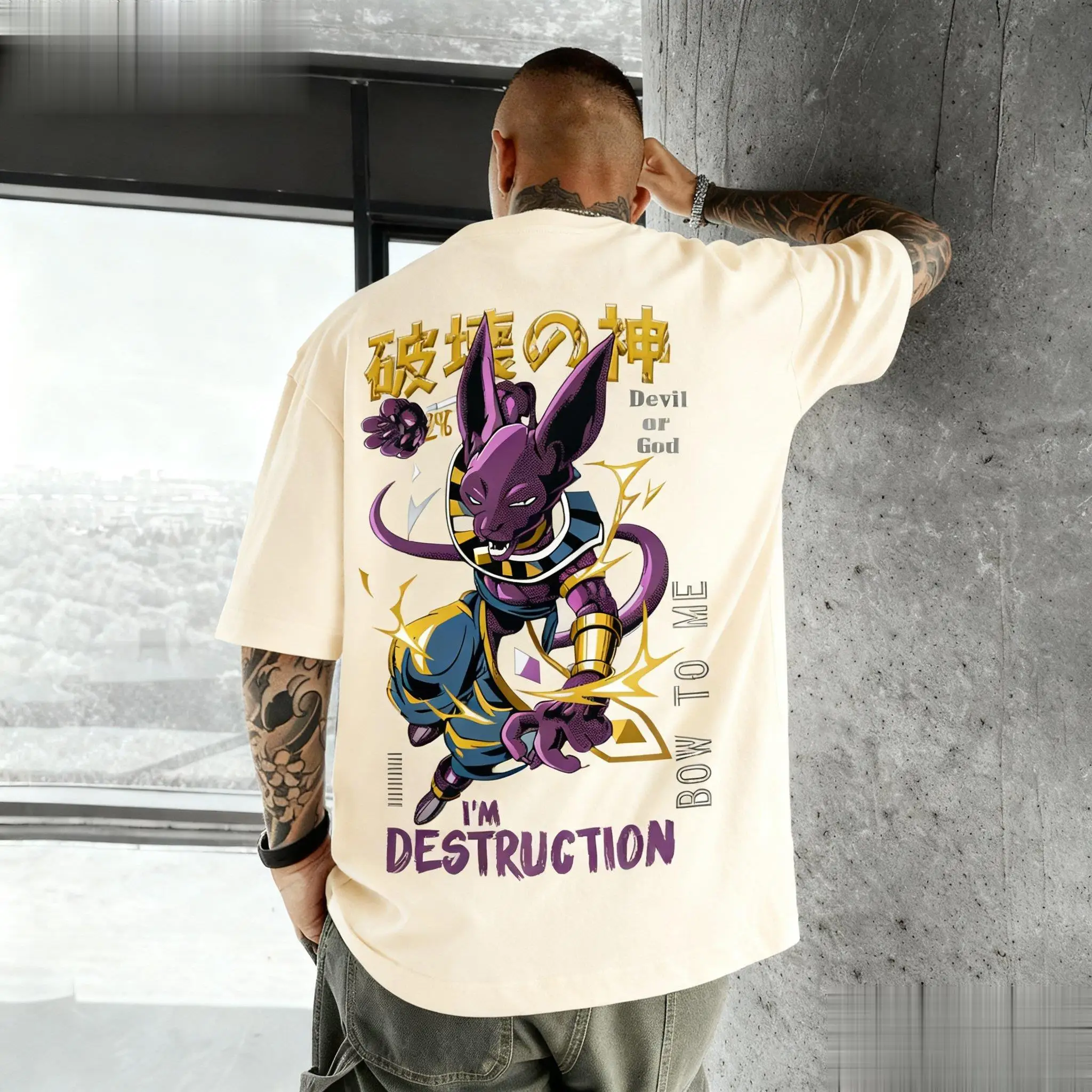 เสื้อยืดลายกราฟิกอนิเมะดราก้อนบอล บีรุส สำหรับผู้ชายและผู้หญิง ผ้าฝ้าย แขนสั้น สไตล์สตรีทแวร์ลำลอง เสื้อใหม่แฟชั่นฤดูร้อน สไตล์ Y2K