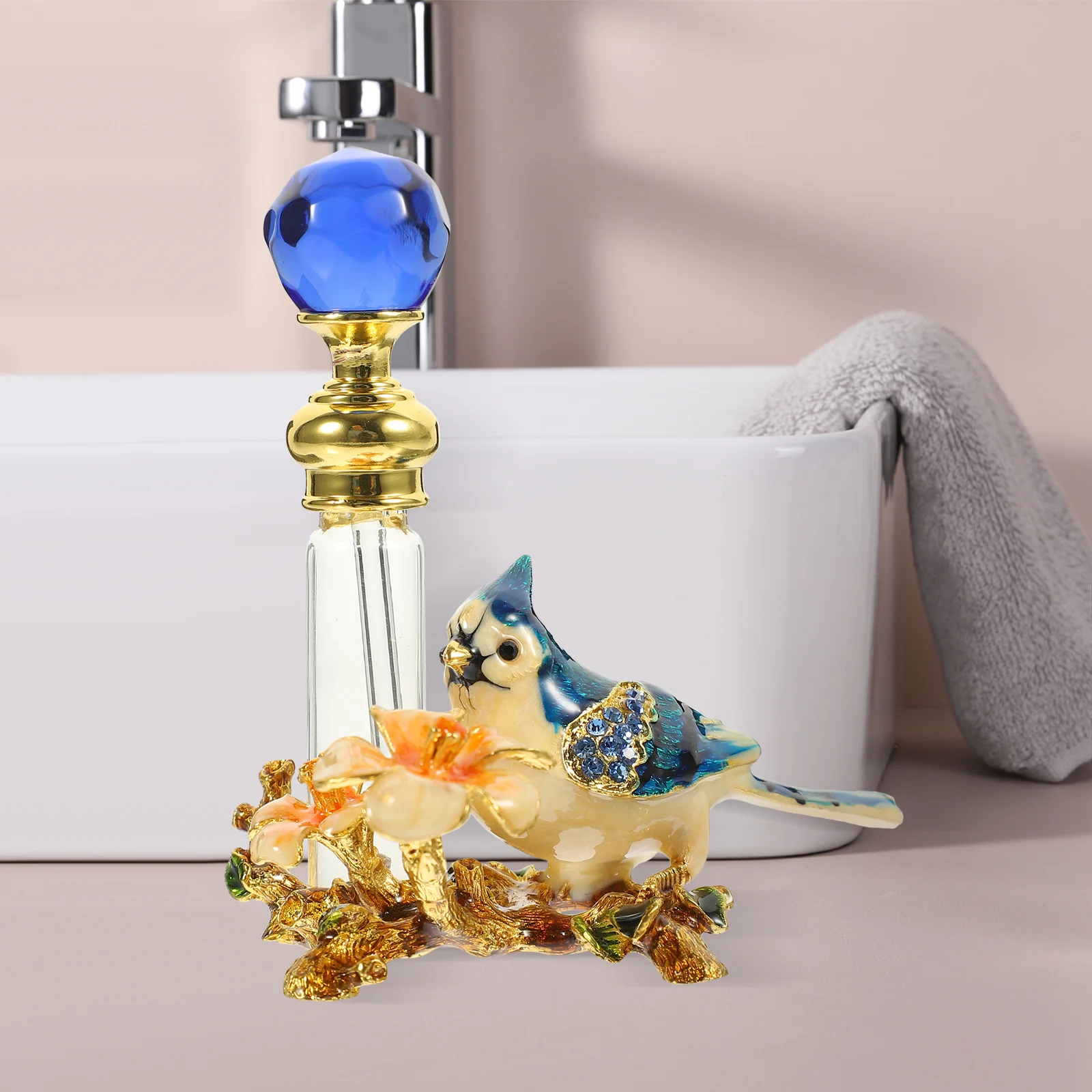 Botella de Perfume recargable Vintage, soporte decorativo para aceites esenciales, contenedor de vidrio de viaje a prueba de fugas, adorno de escritorio