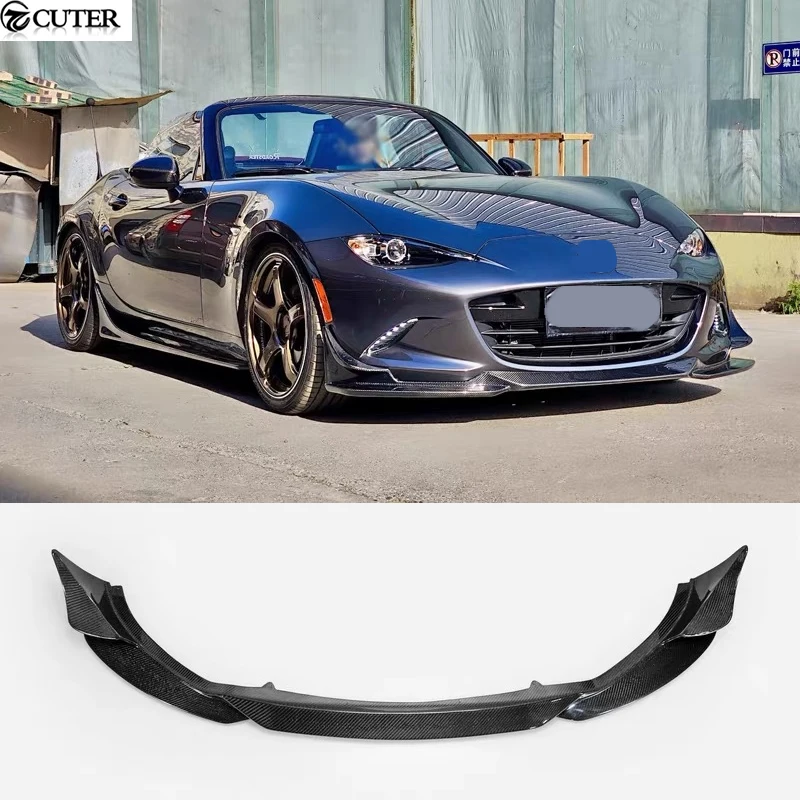 MX5 ND Style Carbon Fiber Fbierglass Front Bumper Lip Splitter for Mazda Miata Car Body Kit 2021