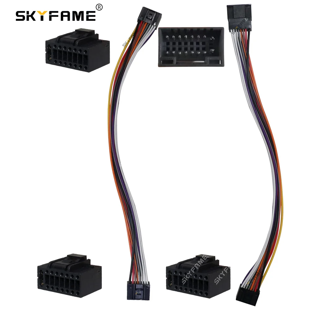 SKYFAME Car 16pin Extended Line Extend Wiring Harness Adapter Radio Power Cable