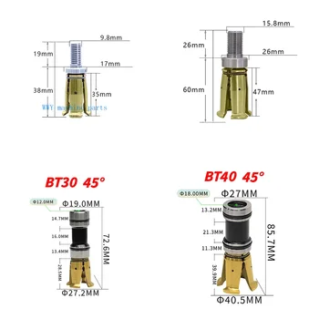 BT30 BT40 45 degree holder external internal gear spindle claw clamp 4 Petal pull claw tool holder milling CNC machine center