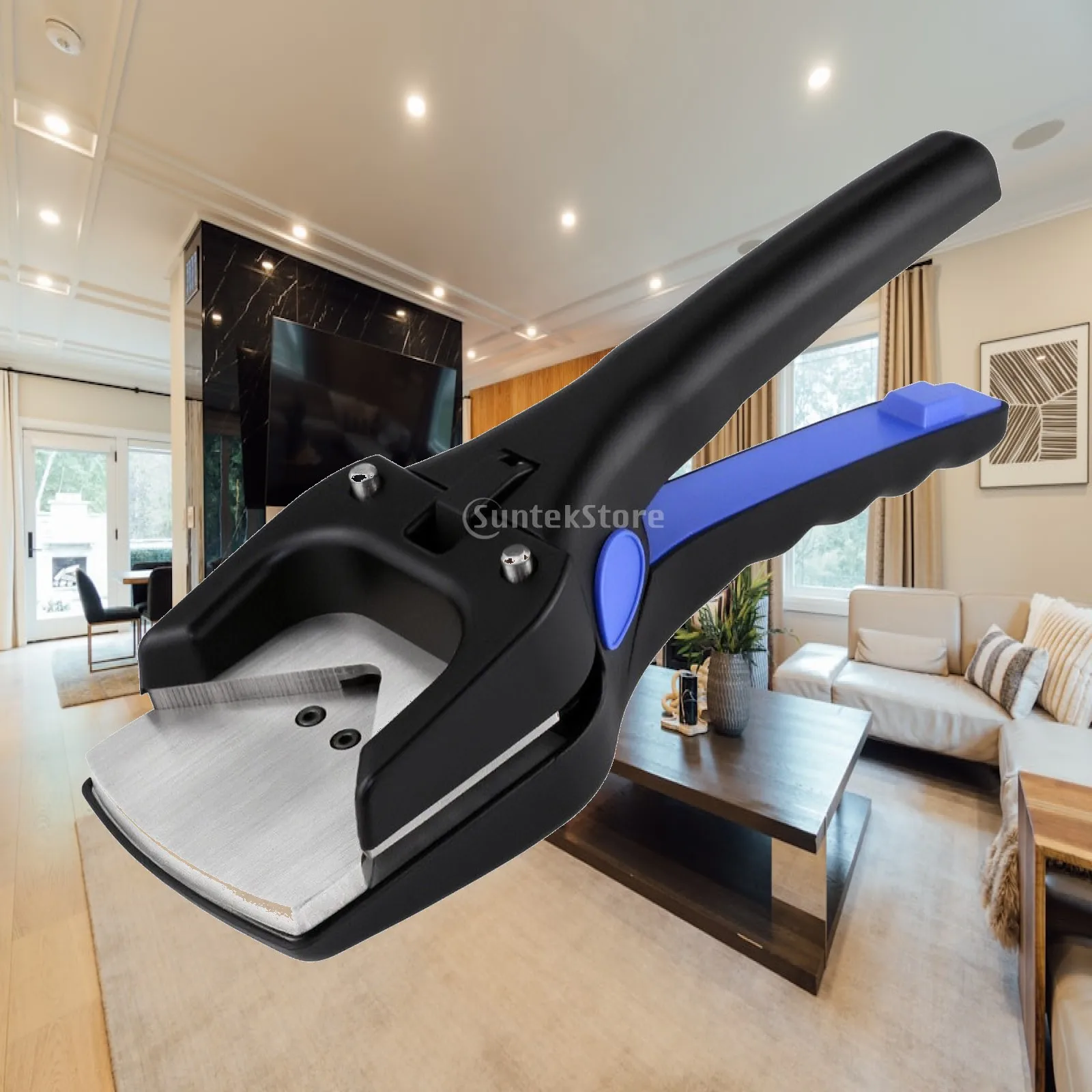 Corner Rounding Cutter for Workshop Projects with Sturdy Metal Blade and Comfortable Blue Sleeve Handle for Neat Finish