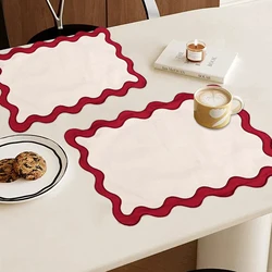 High Quality Scallop Cloth Napkin Embroider Cotton Linen Napkin 1PCS Reusable for Banquet Wedding Table Decoration