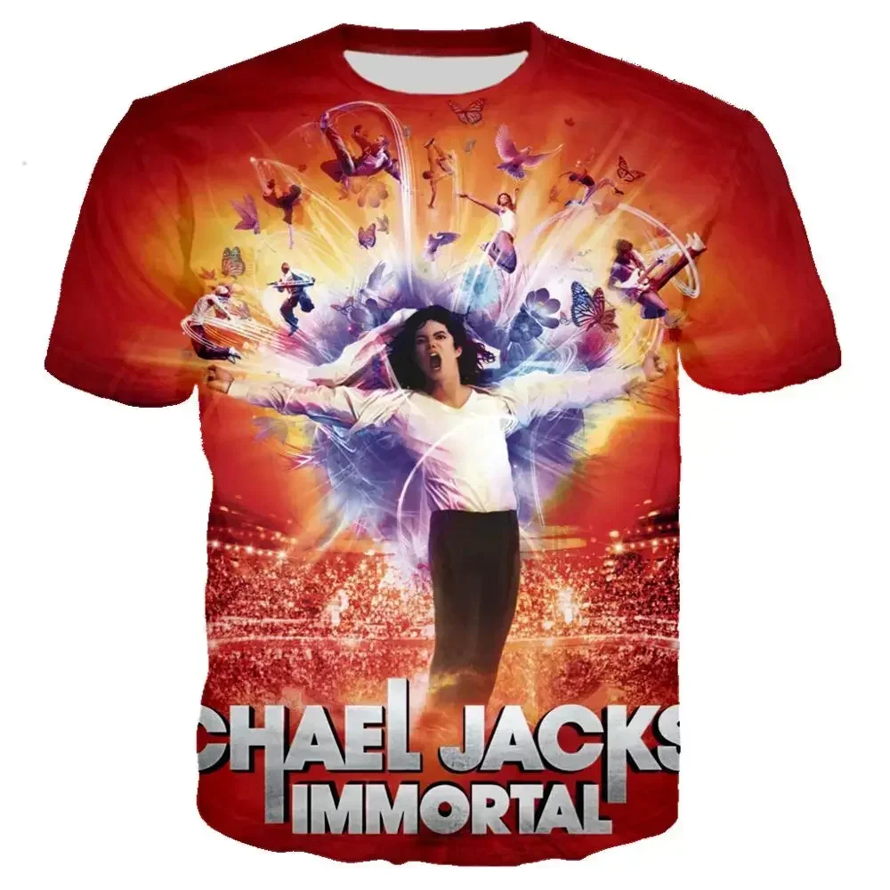 Michael Jackson Bedrucktes 3D-T-Shirt Unisex Sommer Casual Streetwear Hip Hop Kurzarm Mode Harajuku Oversized Tops – Detail 5