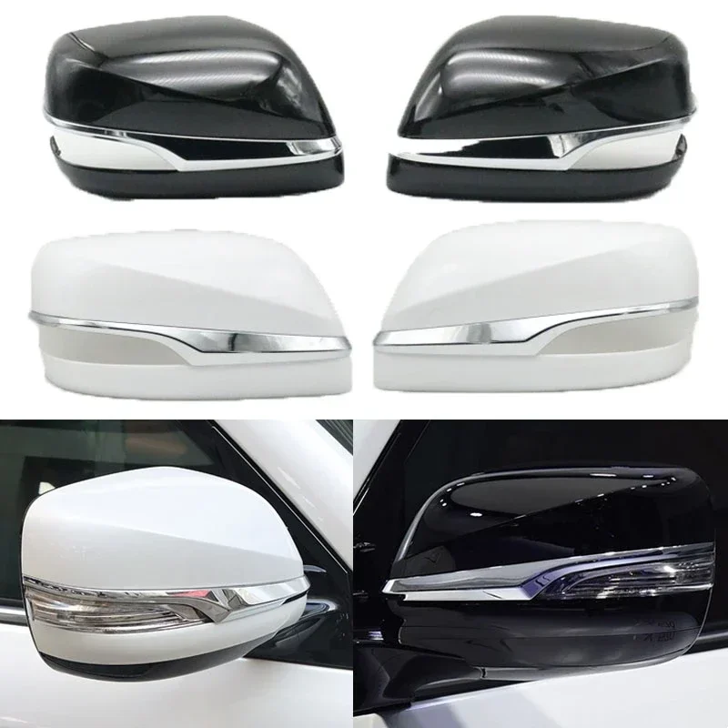 

Car Rearview Mirror Cap Lid With Chrome Strip Side Door Trim Cover For Lexus LX570 2012-2019 GX460 2010-2019