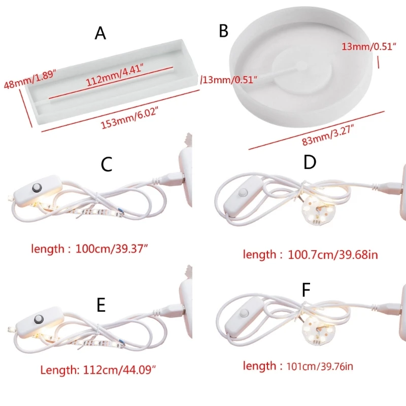 DIY Lamphouder Kristal Epoxyhars Mal Rechthoek Ronde Bedlampje Nachtlampje Siliconen Mal Woondecoratie