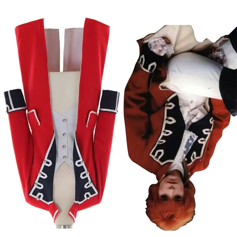 

Outlander Jonathan Randall Cosplay Costume Mens British Red Officer Uniforms Historical Colonial Military Jacket